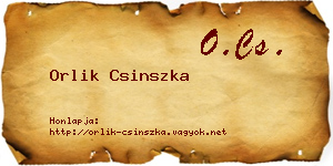 Orlik Csinszka névjegykártya